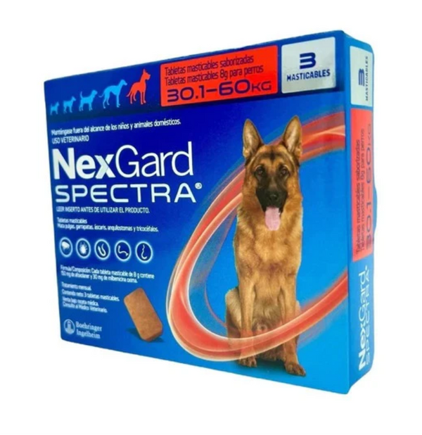 Nexgard Spectra Pets XL (3 Tabletas) 30.1-60 Kg.