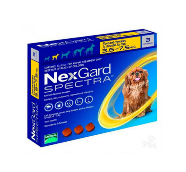 Nexgard Spectra Pets S (3 Tabletas) 3.6-7.5 Kg