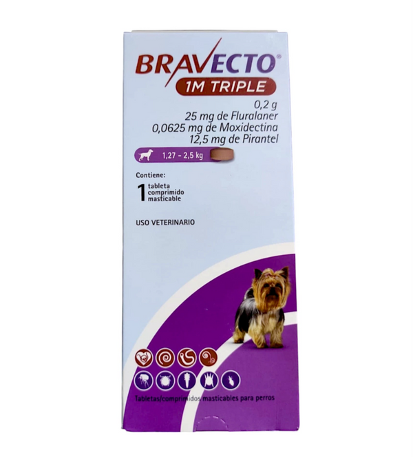 Bravecto 1M Triple 25mg 1Tab XS
