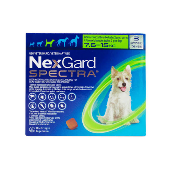 Nexgard Spectra Pets M (3 Tabletas) 7.6-15 Kg.