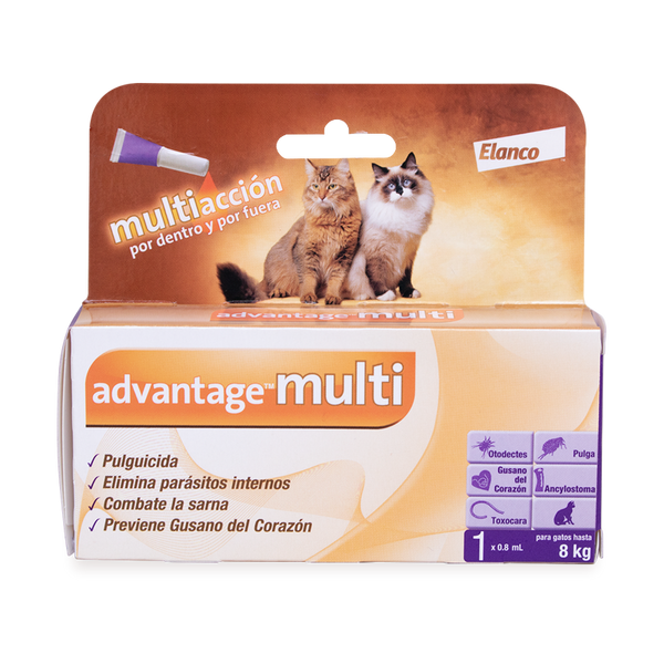 Advantage Multi Gato Antipulgas en Gatos Hasta 8kg