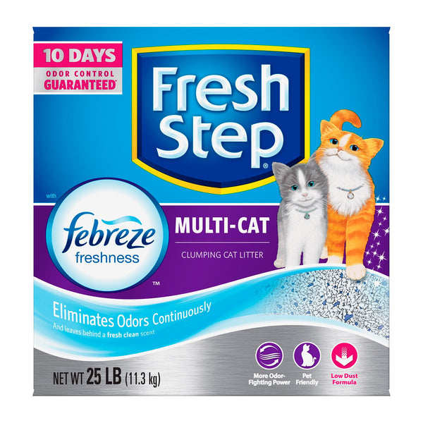 Fresh Step Multi-Cat Arena de Arcilla Aglutinante con Esencia para Hogares Multi-Gato, 11.3 kg