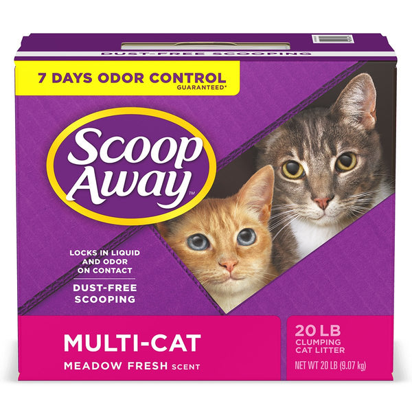 Scoop Away Arena de Arcilla Aglutinante con Aroma para Hogares Multi-Gato, 9 kg