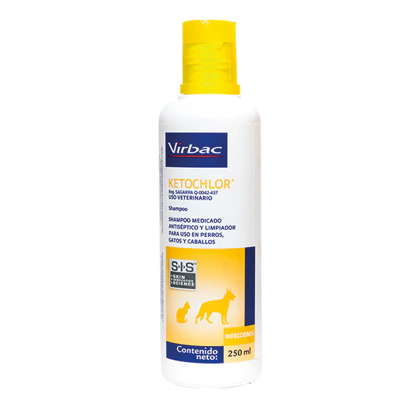 Shampoo Virbac Hexadene Spherulites Antiséptico para Perro y Gato 250 ml